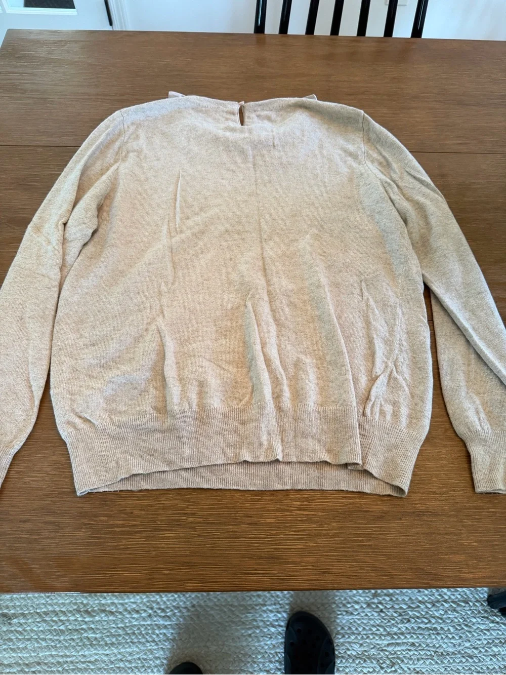 J. Crew Jeweled Peter Pan Collar Beige Sweater